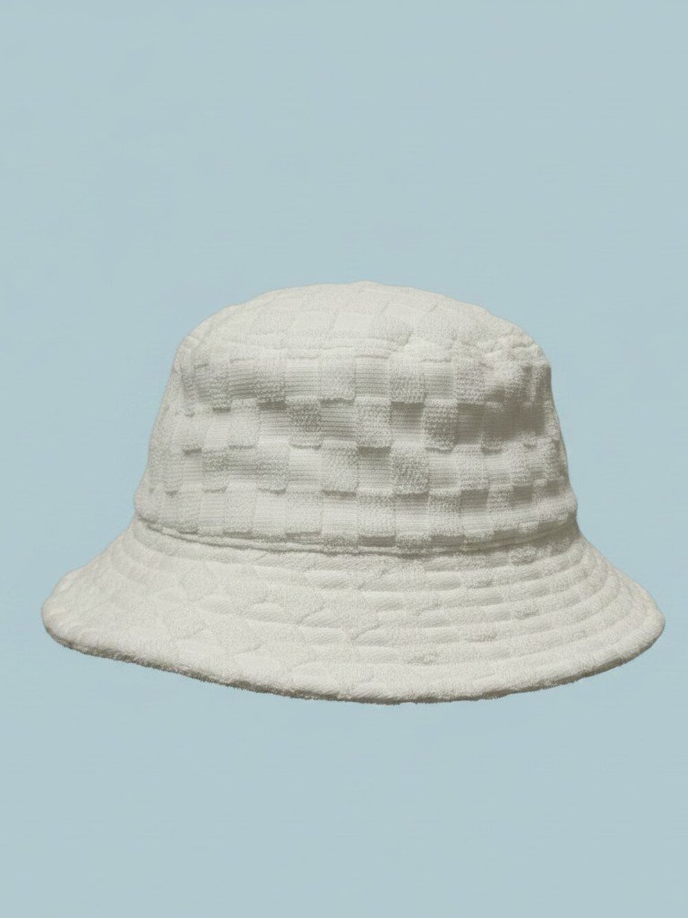 American Eagle White Textured Grid Bucket Hat – Size L/XL